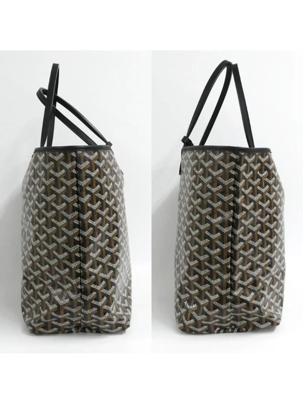Goyard Saint Louis PM Black Tote Din Canvas Leather with Clip